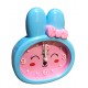 Funny rabbit kids clock with alarm, pink/blue, type 1