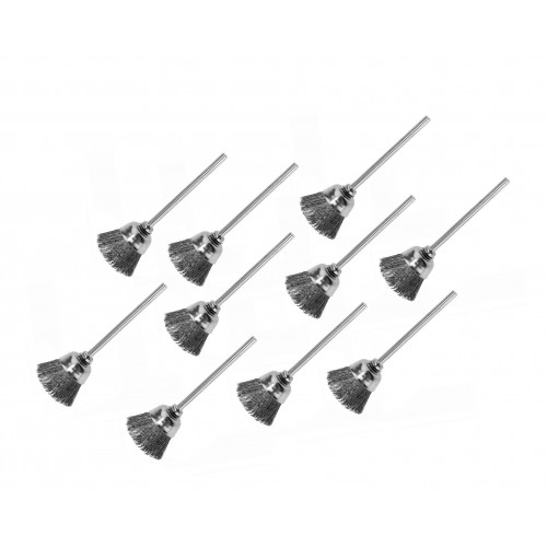 Set mini staalborstels om te schuren (2.3mm, 10 delig)
