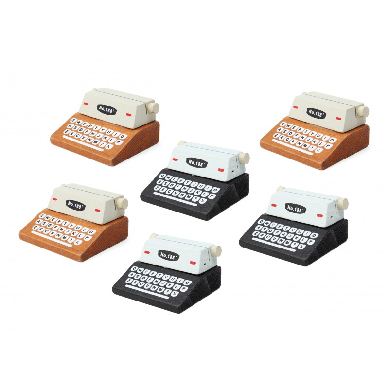 Set of typewriter photo holders, card holders (6 pieces)