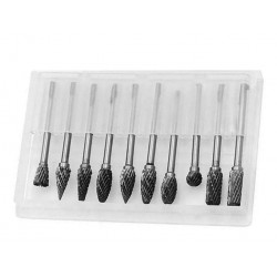 Milling cutters set HQ, tungsten carbide (10 pieces)