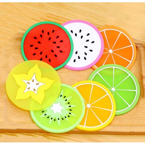 Kleurige onderzetters fruit (7 stuks)