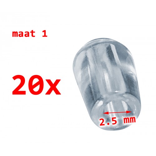 20 stuks PVC beschermdopjes, transparant, 2.5 mm