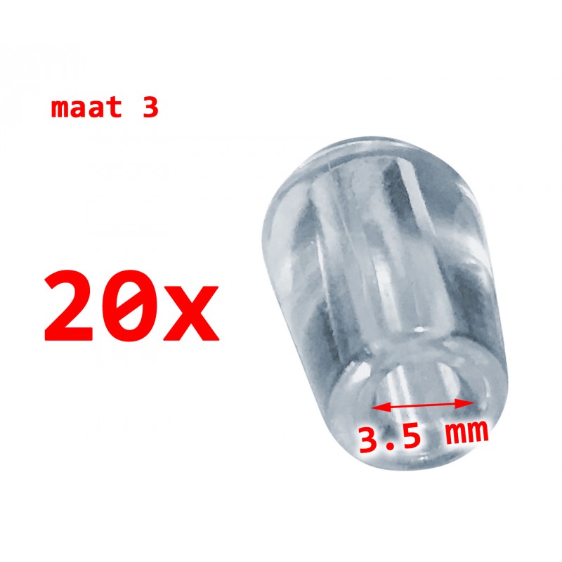 20 PVC protective caps, transparent, 3.0 mm
