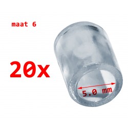 20 PVC protective caps, transparent, 5.0 mm