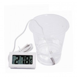 5 x Weißes LCD-Thermometer mit Sonde (für Aquarium, etc.)