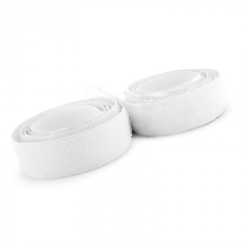 Klittenband zelfklevend (velcro), 19 mm x 1 m, wit