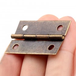 Set van 4 scharniertjes, brons, 34x22 mm