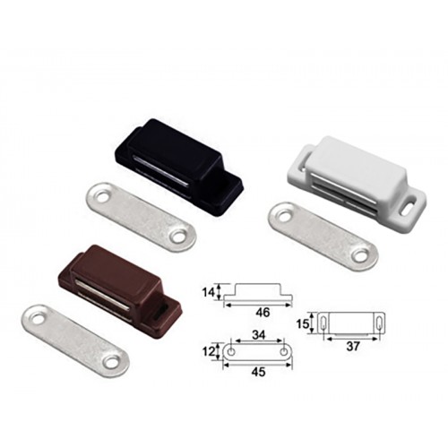 Setje van 8 magneetsnappers, magneetsloten, zwart