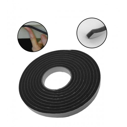 Tochtstrip foam, grijs/zwart 18 mm, 4 meter lang, op rol