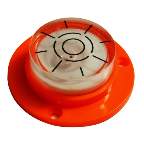 Ronde waterpas met schroefgaten (oranje)