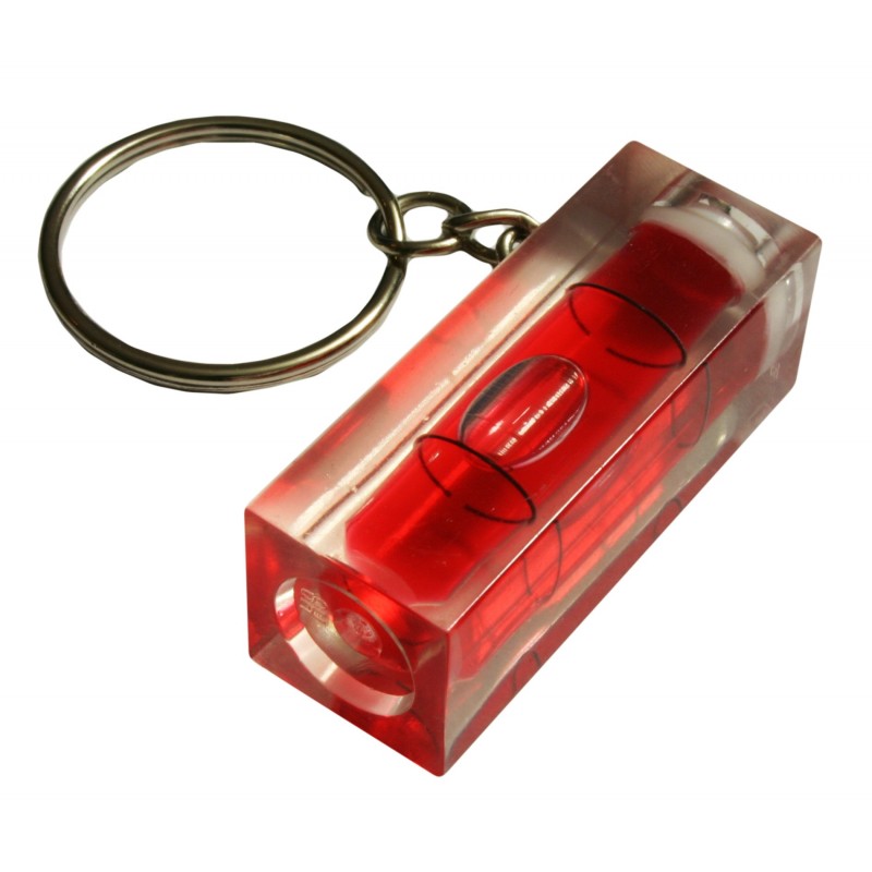 Schlüsselanhänger mit Wasserwaage (rot)