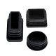 50 x black chair leg cap (plug-in, round), dia 16 mm