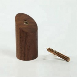 Leuke set van 4 houten kledinghaken (kapstok), noten