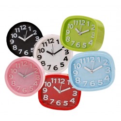 Cheerful small clock with alarm (only 10 cm high): red