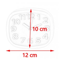 Vrolijke, kleine klok met alarm, 10cm hoog, groen