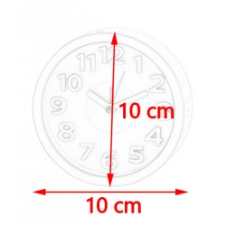 Vrolijke, kleine klok met alarm, 10cm hoog, zwart