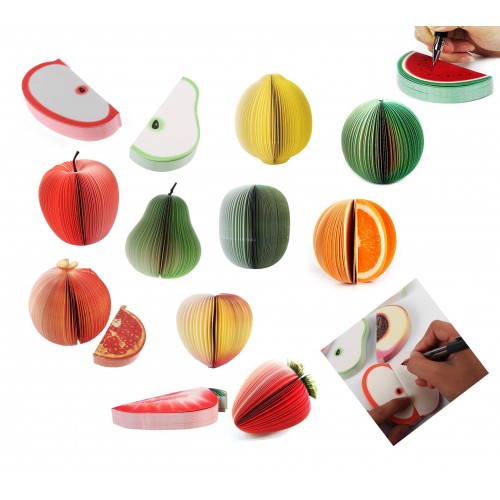 Grappige memoblokken, notitieblokken van fruit (9 sets)