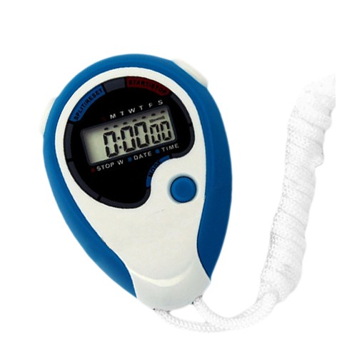 Digitale stopwatch (blauw/wit, ABS plastic)