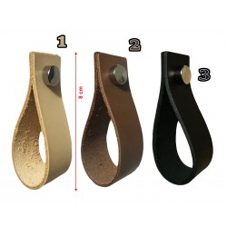 4 stuks leren handgrepen, lussen, voor meubels, zwart