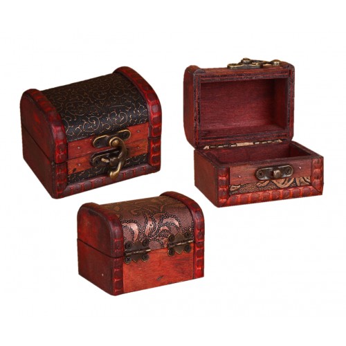 Set van 10 klassiek houten kistjes, kadodoosjes
