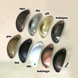 Set van 4 handgrepen schelp, voor meubels: groen