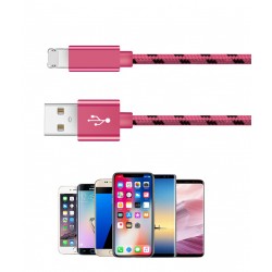1 meter USB combi-kabel roze, opladen en data