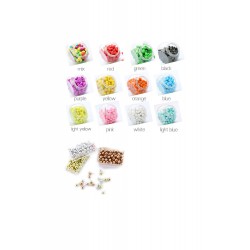 Punaises met bolle kop in doosje, blauw, 50 stuks
