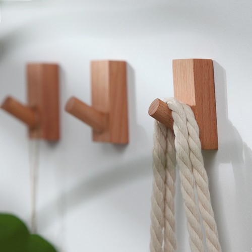 Houten kapstok (4 stuks), leuk voor kinderkamer of scholen