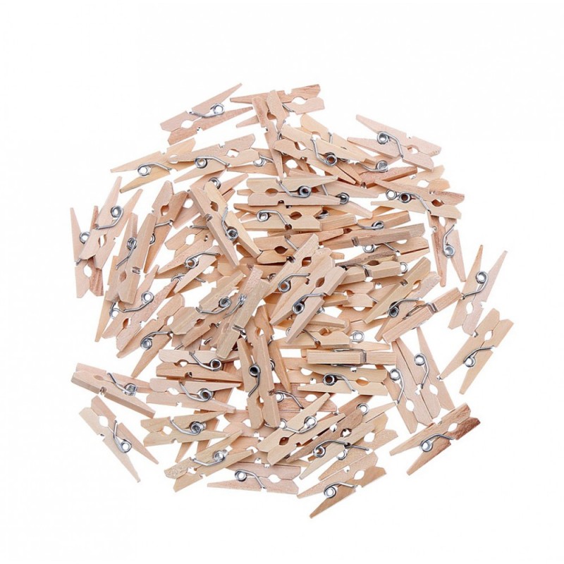 Set of 100 small clothes pegs (3.5cm)