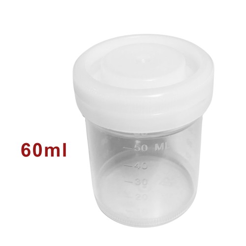 Plastic sample container 60 ml with screw cap