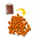 Punaises met bolle kop in doosje, oranje, 50 stuks