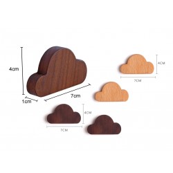 2 beukenhouten sleutelhouders (wolkjes, magnetisch)