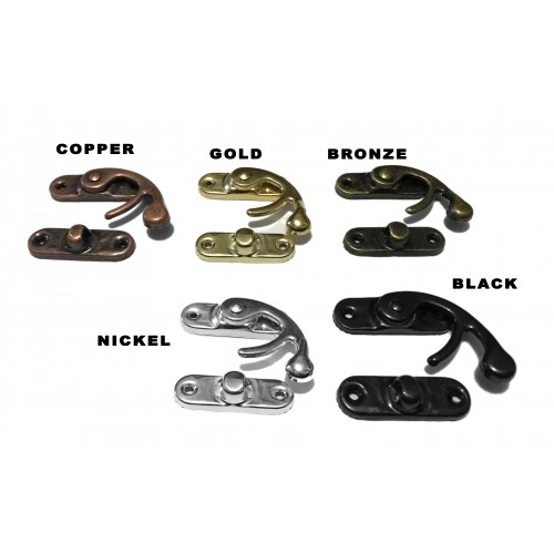 20 x metalen kistslot (sluiting): maat 1, kleur: black