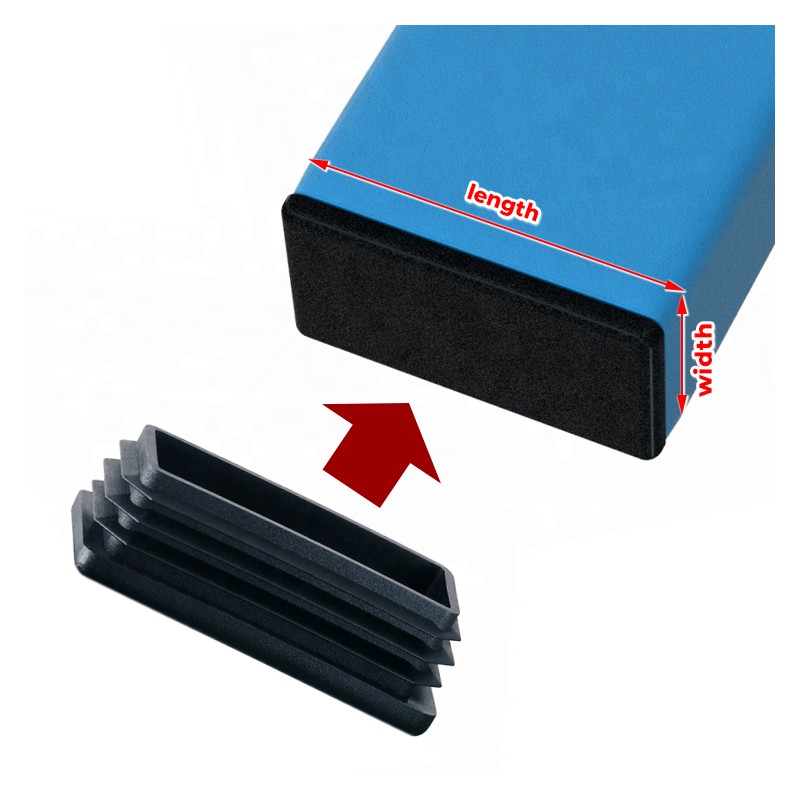 20 x black chair leg cap (plug-in cap), 10x10 mm