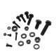 150 nylon screws, nuts and washers (black) in box