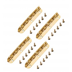 Set van 4 scharniertjes, 65x15mm goudkleurig, 90 graden