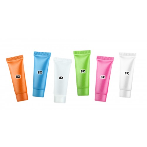 Set hervulbare, lege tubes, mixkleuren, 10 ml, 48 stuks
