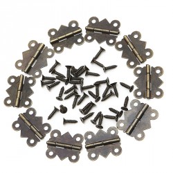 Set van 40 mini metalen scharnieren, bronskleurig, 20x17mm