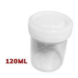 50 x plastic sample container 120 ml with screw cap