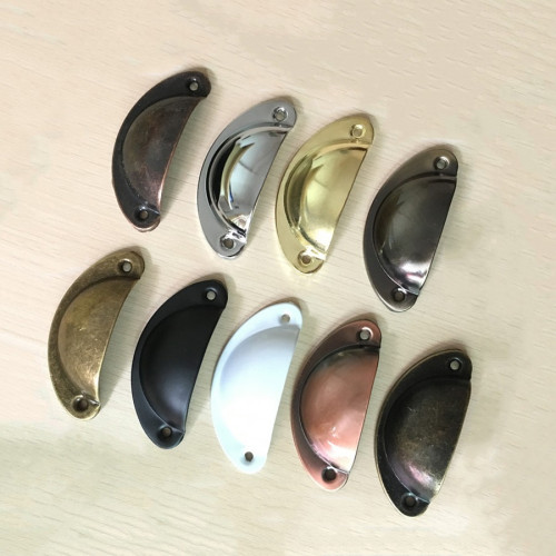 Set van 4 handgrepen schelp, voor meubels: groen