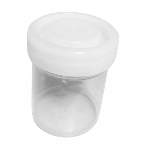 Set van 30 plastic potjes (120ml) met schroefdoppen