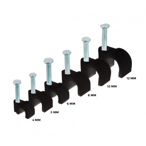 Snoerclips zwart 4 mm