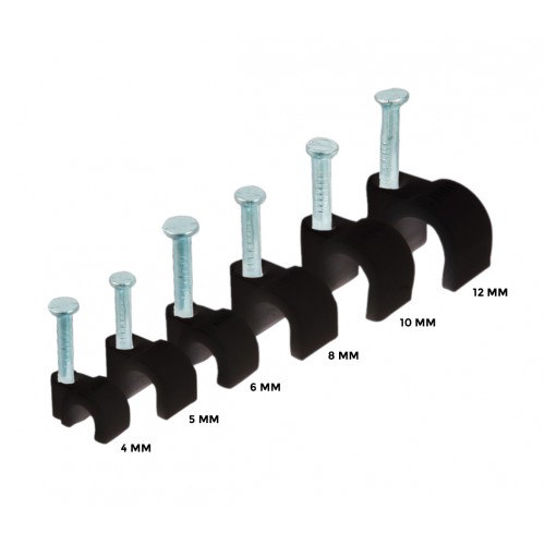 Cable clips black 6 mm