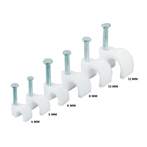 Snoerclips wit 8 mm