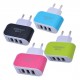 Triple port USB charger, 3.1A, pink